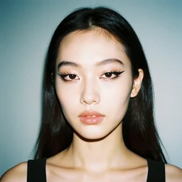 realistic photoshooting for a new ssense lookbook, color film photography, model has experimental makeup, portrait of a beautiful woman, photo in style of tyler mitchell, 3 5 mm, y 2 k