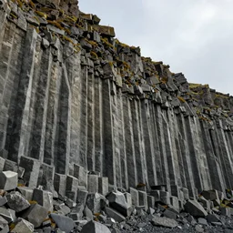 basalt cliffs in iceland, 4 k resolution, octane render, ultradetailed, photorealistic, ultrarealism