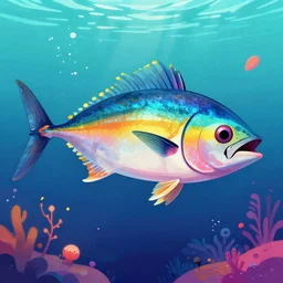 psychedelic tuna fish, trending on artstation