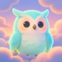 fluorescent soft pleasing - palette friendly colossal gentle monster friendly giant mystical spirit owl - inspired phantom queen of the wind, eyes, character portrait, close - up, pleasing palette, undulating nebulous sunset clouds, adorable, friendly, dyllic cumulonimbus environment matte painting from fantasia pastel from fantasia ( 1 9 4 1 )
