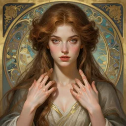 beautiful sorceress, accurate anatomy, only two hands, highly detailed, digital painting, artstation, concept art, smooth, sharp focus, illustration, Unreal Engine 5, 8K, art by Artgerm and greg rutkowski and alphonse Mucha