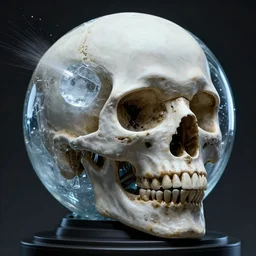 a portrait of skull casting ice - ball and shoot it, cyberpunk concept art, trending on artstation, highly detailed, intricate, sharp focus, digital art, 8 k