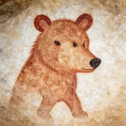 shaman in a bear mask, paleolithic cave painting