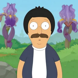 a portrait of bob from bobs burgers with background scenery by juergen teller, iris van herpen