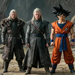 film stills of a game of thrones style adaptation of dragonball z. hyper realistic. cinematic.