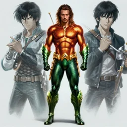 full body view, aaron taylor johnson as aquaman, digital painting, concept art, smooth, sharp focus, dressed!!!! illustration by artgerm, yoshitaka amano, krenz cushart, shinji aramaki