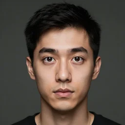 a man with egg eyes, studio portrait lighting