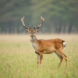 beautiful field with a deer