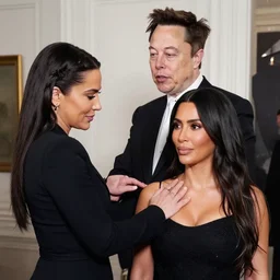 elon musk massaging kim kardashian