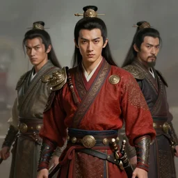 portrait of a handsome young tai warrior, art by lixin yin and denys tsiperko and bogdan rezunenko, hyperrealism, historical costume, fantasy art