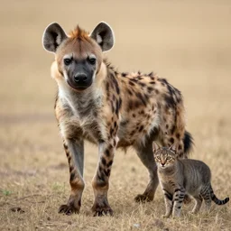a hyena - cat - hybrid, animal photography