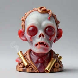 portrait of cranberry zombie made of soft translucent wax, wooden art nouveau swirls, strong subsurface scattering, smoke, tubes, gold elements, subsurface scattering, concept art by greg rutkowski, subsurface scattering, mystical colors, back light, rim light, dramatic lighting, 8 k, stunning scene, raytracing, octane render