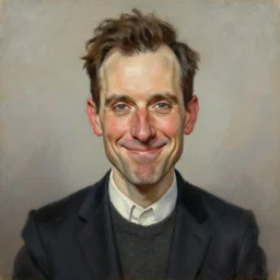 one of the most interesting men in the world smirking smugly at the camera, oil painting by michael whelan art, caricature style, detailed, realistic
