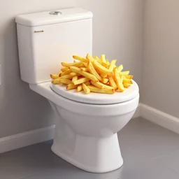 a toilet full of fries