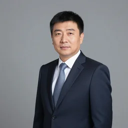 photograph of mongoloid businessman, professional profile photo