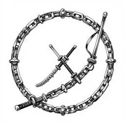 graphic design ink samurai chains
