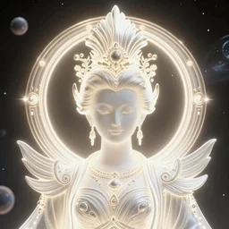 portrait of the powerful empress of the solar system in the style of bao phan. glowing, ornate and intricate linework, stunning, dynamic lighting, ultrafine and hyperdetailed.
