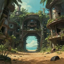 a beautiful photorealistic highly detailed industrial architecture unfinished building abandoned nature architecture portal by philip johnson, studio ghibli lake uv light desert cgsociety postcyberpunk steampunk rainforest myst sea bioshock retrowave synthwave reclaimed by nature, archdaily, wallpaper, highly detailed, trending on artstation.