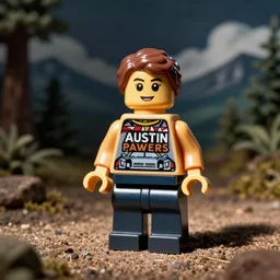austin powers, painted miniature minifigure, photo booth macro photography, realistic
