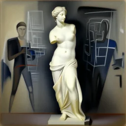 painting of the venus de milo by graham sutherland, basquiat!!, neo - expressionism, muted colors!