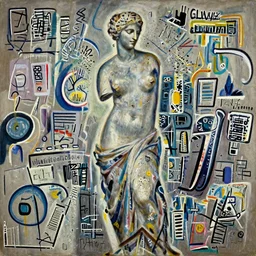 painting of the venus de milo by graham sutherland, basquiat!!, neo - expressionism, muted colors!