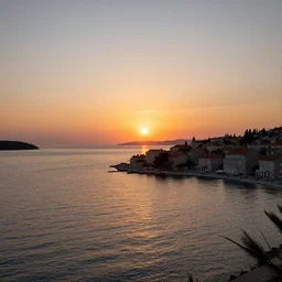a beautiful sunset in croatia
