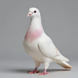 beautiful humanized pigeon girl in full growth, studio shot in style, professional photographer, many details, super realistic, high quality, 8 k