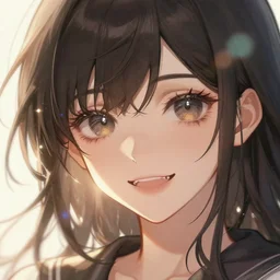 closeup of anime girl, smiling, intricate, sharp focus, lens flare, bloom, illustration, highly detailed, digital painting, concept art, matte, art by ruan jia and wlop and greg rutkowski