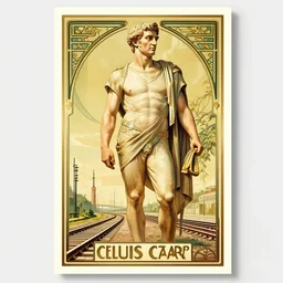 art deco railway poster of julius ceasar