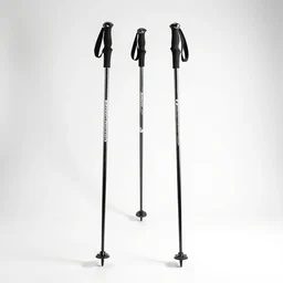 origami-style ski poles, professional product shot, isolated on a pure white background, centered, entire object in frame, sharp focus, soft studio lighting