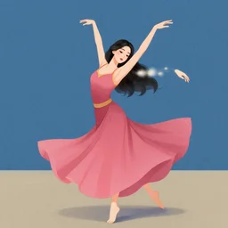 a illustration of a beautiful woman dancing by bayard wu