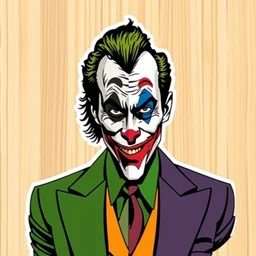 die cut sticker, saul goodman as the joker, splater paint, bilateral split