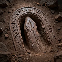 A rune etched portal leading out of hell and into earth, highly detailed