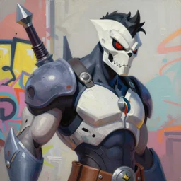 greg manchess portrait painting of spawn as overwatch character, medium shot, asymmetrical, profile picture, organic painting, sunny day, matte painting, bold shapes, hard edges, street art, trending on artstation, by huang guangjian, gil elvgren, ruan jia, greg rutkowski, gaston bussiere