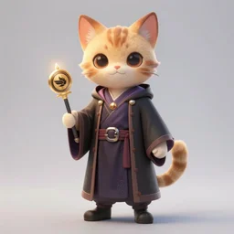Full body portrait of a cute catboy mage in his twenties. Award-winning digital art, trending on ArtStation