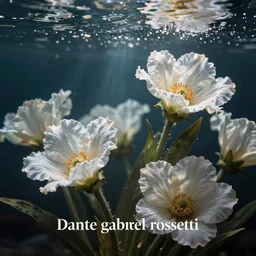 image of flowers underwater, art by dante gabriel rossetti