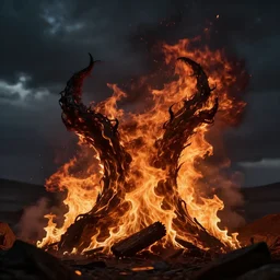 an unreleased photo of dark fire hell, arg photo, low depth field, realistic, eerie, flash on