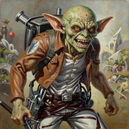 gollum as a titan, attack on titan, oil on canvas, intricate, 8 k highly professionally detailed, hdr, cgsociety