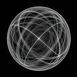 sphere of intersecting leylines in the style of alex grey