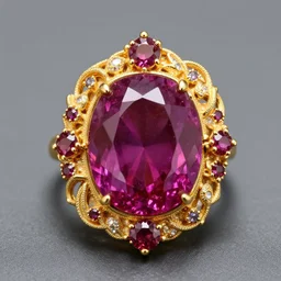 gold and ruby gemstone  HDR