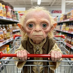 lord of the rings gollum, gollum, gollum!!!!!! buying groceries at ( ( cosco ) )