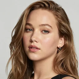 Jennifer Lawrence as a korean model photo shoot close-up