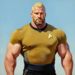 portrait painting of highly muscular power lifter jean luc picard, patrick stuart, starfleet uniform, medium shot, organic painting, sunny day, matte painting, bold shapes, hard edges, by huang guangjian, gil elvgren, ruan jia, greg rutkowski, gaston bussiere
