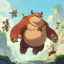 tardigrade-like flying bison with aang as air-nomads; The Avatar: The Last Airbender and The Avatar: The Legend of Korra