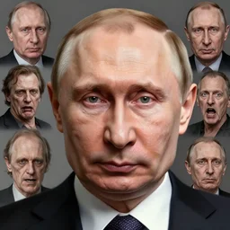 vladimir putin face is recognizable withered wojak, vladimir putin is withered wojak, awe face, toothless horror macabre face, by donato giancola and greg rutkowski and wayne barlow and zdzisław beksinski, realistic face, digital art