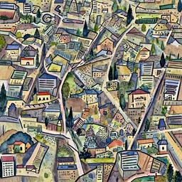 a watercolor of a soremi landscape on a warm summer's day
