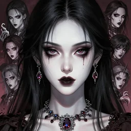 gothic gemstone woman | | very very anime!!!, fine - face, audrey plaza, realistic shaded perfect face, fine details. anime. realistic shaded lighting poster by ilya kuvshinov katsuhiro otomo ghost - in - the - shell, magali villeneuve, artgerm, jeremy lipkin and michael garmash and rob rey