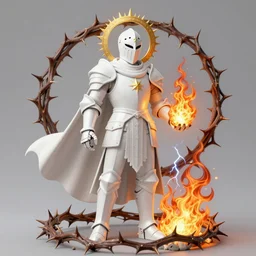 beautiful holy knight with fire and thunder, surrounded by thorns and white and roses, attarctive face, anime key visual, highly detailed, sharp focus, concept art, league of legends, style by shumolly and monable and artgerm and greg rutkowski and zeronis and pilyeon and ruan jia