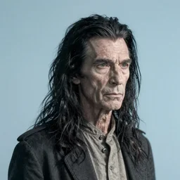 an other - worldy creature in the style of nick cave, plain light blue background, dslr, very fine details, soft light