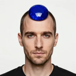 portrait of prophet having a round gemhead, in the style of Greg Broadmore and Arthur Rackham,trending on artstation, light lighting side view,digital art,surrealism ,macro,blueprint ,vaporwave ,